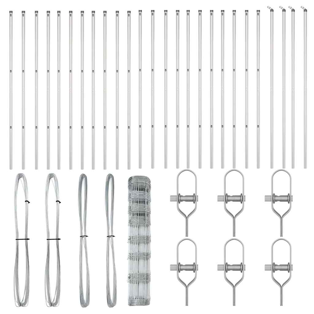 Wildzaun Silber 50 x 1 m Verzinkter Stahl